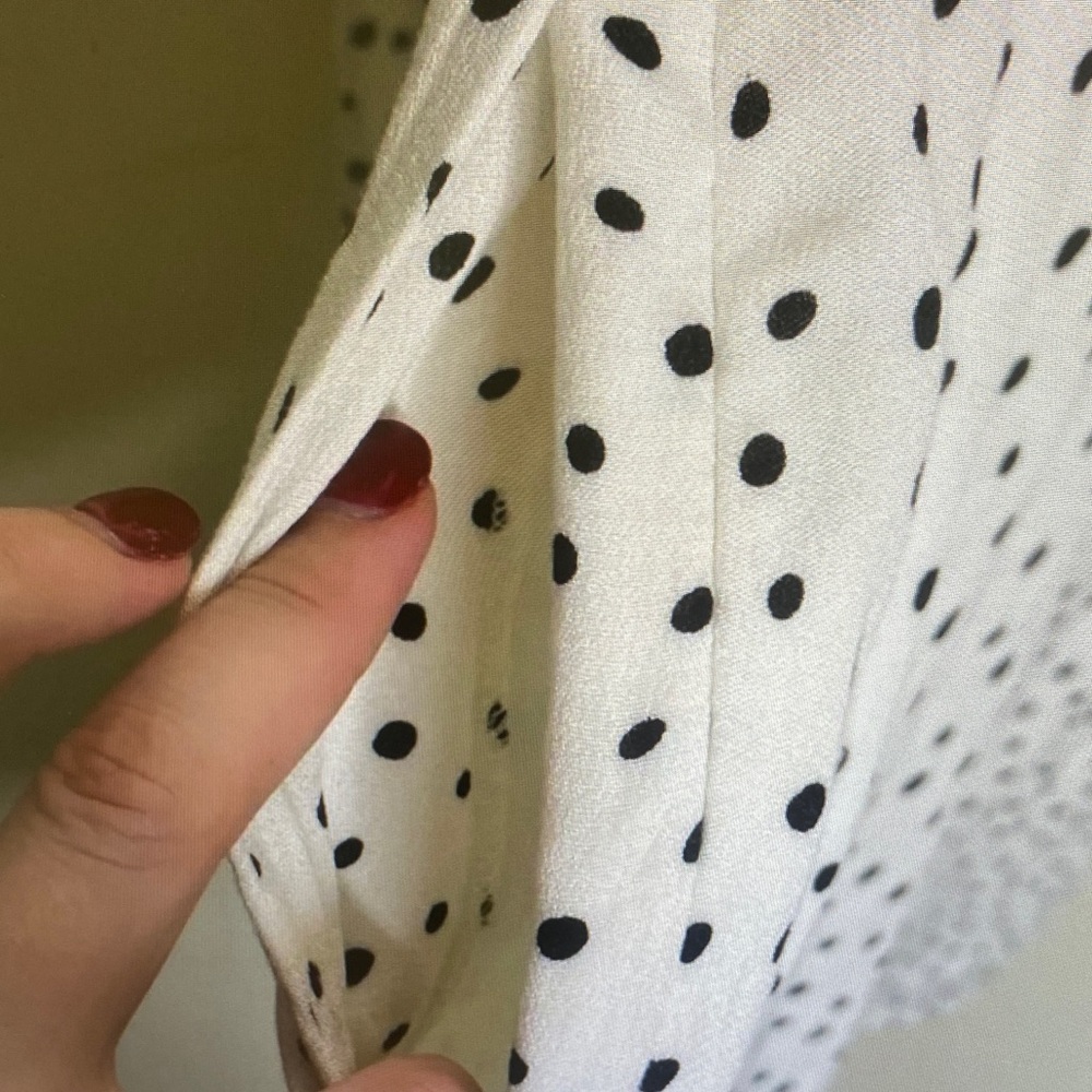 Abercrombie & Fitch White Long Sleeve Polka Dot Dress - Picture 8 of 11